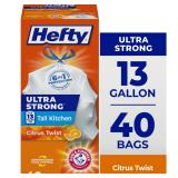 Hefty Ultra Strong 13g Trash Bags 40ct AZ34