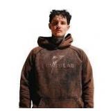 Sz L Brown Powerlab Mens Cotton Hoodie A95