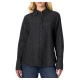 Sz S Black Denim Look AmazonEssentials Shirt A95