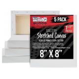 5pk Square Stretched Canvas for Painting 8x8in AZ7