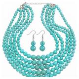 Turquoise Statement Necklace for Women AZ23