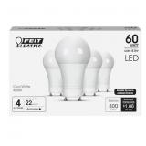 2X/BID 4pk Feit 60W CoolWhite GU24 Bulb A111