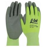 10pk Sz M/8 G-Tek Grey/Neon Work Gloves A100