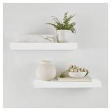 2X White 16.5' Wood Floating Shelves 2pk Az29