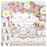 20 Guests Wildflower Baby Shower Decorations AZ23