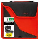 3 Inch Five Star Zipper Binder Red AZ15