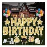 ComboJoy 16 Pcs Happy Birthday Yard Sign AZ15