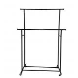 Double Garment Clothes Rack, Rich Black B93