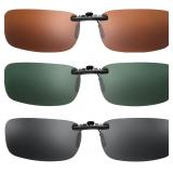 3pc Polarized Clip On Driver Sunglasses AZ15
