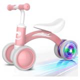 Colorful Lighting Baby Balance Bike Pink AZ15