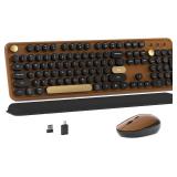 Brown Wireless Computer Keyboard/Mouse AZ15