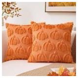 2X/BID 2pk 18x18' Fall Pumpkin Pillow Cover A112
