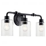$239.99 Kichler Blk 3-Light Vanity Gunnison B102
