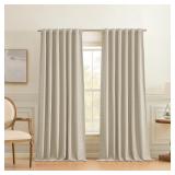 SUN+BLK 52' x 84' 2 panel Curtain Set, Sand AZ13