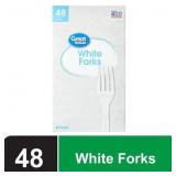 2pk 48ct White Plastic Disposable Forks A98