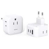 2pk Addtam AD3C2JP2 US To Japan Power Adapter A114