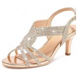 #1 Sz 11 Gufokela Glitter Rose Gold 2' Heels A108
