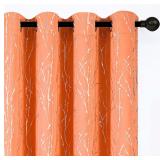 1pr Buhua 52x63 Orange Blackout Curtain A88