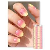 Oauee 20+6pc SemiGel Nail Strips SunsetNectar A88