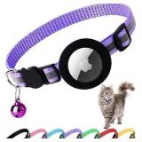Sz S Purple Reflective AirTag Dog/Cat Collar A108