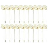 20pc NX Garden Hat Pins, Leaf Design GoldTone A108