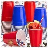 60pc 16oz Blue Red Yellow Solo Cups A101