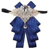 Bow Brooch Mens Blue Bow Tie For Parties A88