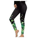 Sz L Shamrock Design Leggings A88