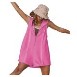Sz S Pink Sleeveles Hoodie Romper A88