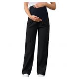 SZ L FABRACK Women's Maternity Cargo Pants AZ2