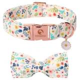 SZ Xl Flower Dog Collar with Bowtie AZ2