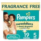 Sz 5 19ct Pampers Swaddlers Diapers A101