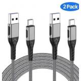 2pk 6' Grey Durcord USBC Cable Charging Cable A112