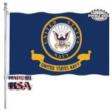 2'x3' Double Sided Navy Emblem Flag AZ14