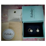 Febsky Pearl&Gold Clip On Earrings w Gift Box A13