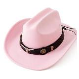 JOYEBUY Kids Wide Brim Dk Pink Cowboy Hat A88