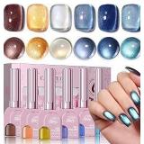 Gellaktik Cat Eye Gel Nail Polish Set, Blue A88
