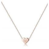 16' GoldTone Initial M Heart Pendant Necklace A109