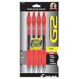 4ct Pilot G2 Red Ink Premium Gel Roller Pen A89