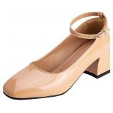 #1 Sz9 Dk Peach MaryJane 2' Heel Shoe A88
