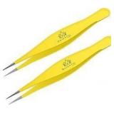 2pk Steel Yellow Surgial Tweezers A109
