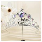Gorgeous Blue/Silver BirthdayGirl Metal Tiara A109
