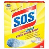 4X/BID 10ct SOS Soap Filled Steel Wool Pad A91