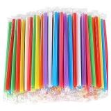 200pc Individually Wrapped Plastic Straws A91