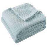 Nueuap Sz Q Fog Blue Gentle Soft Muslin Throw A91