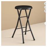 AS IS Folding Vinyl Padded Counter Stool, Black