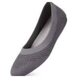 #1 Sz 9 Soft Grey Woven Ladies Flats A100