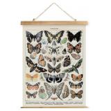 MIDEFINCH Vintage Butterfly Wall Art Linen AZ35