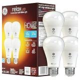 3X/BID! 4ct 60W GE Relax LED Sft Wht E26 Bulb A100