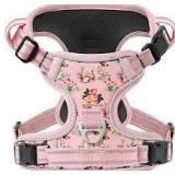 Sz L Timos Dog Harness Pink Floral A112